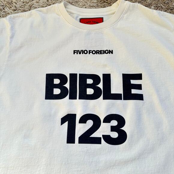 Rivington Roi Rebis Fivio Foreign Bible Promo NYC Exclusive White Tee XL RRR123 - Picture 4 of 8